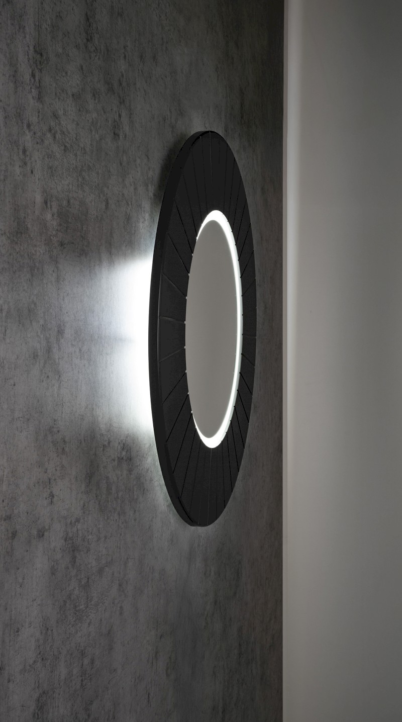 LUMIRO STRIP kulaté zrcadlo s LED osvětlením v rámu ø 75cm, carina LR750-4141S