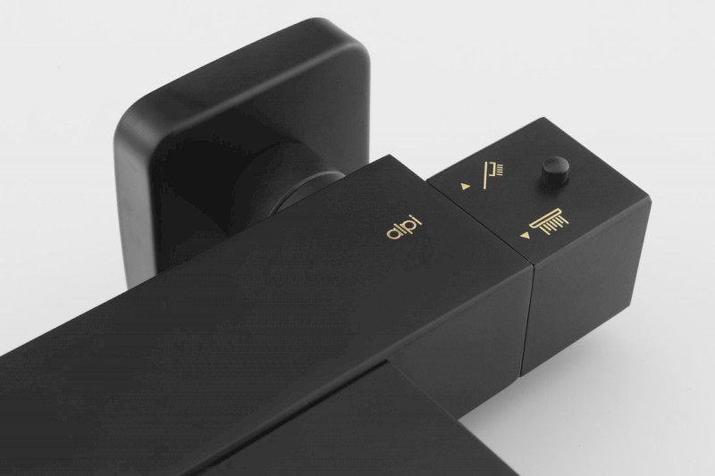 DIMY nástěnná vanová termostatická baterie, kaskáda, černá mat DM292BL