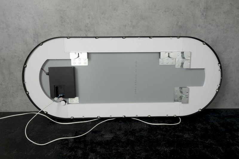 KAIRA oválné zrcadlo s LED osvětlením 120x50cm, černá mat KA500