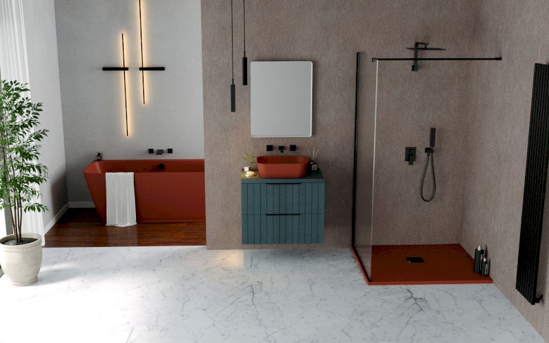 FLEXIA vanička z litého mramoru s možností úpravy rozměru, 150x80cm, hnědá mat 72901.71