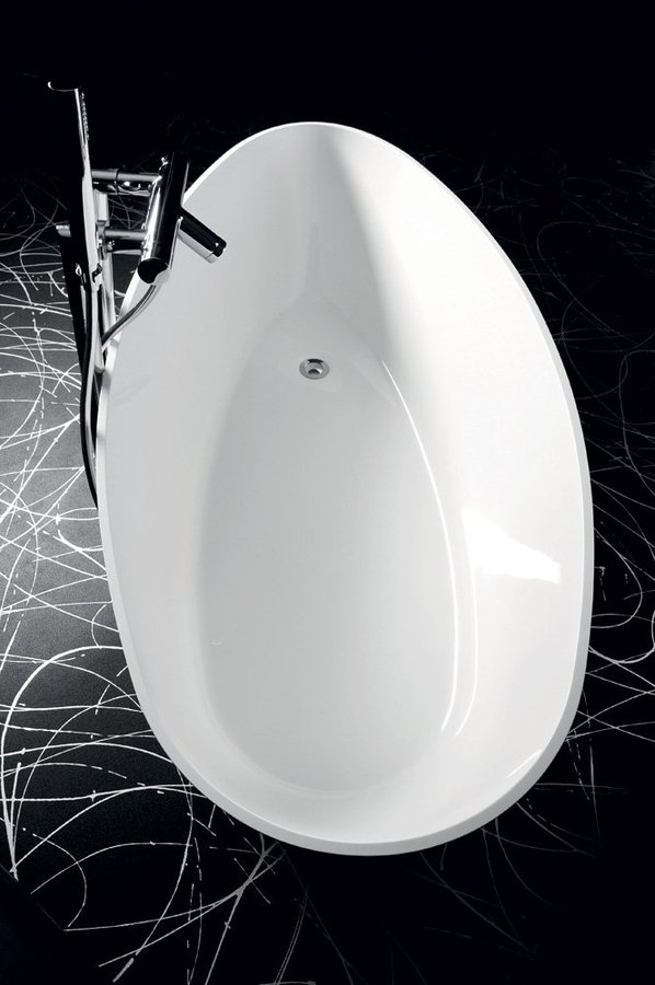 ELIPSIE volně stojící vana 1570x700x560mm, litý mramor, bílá lesk GVEL1570