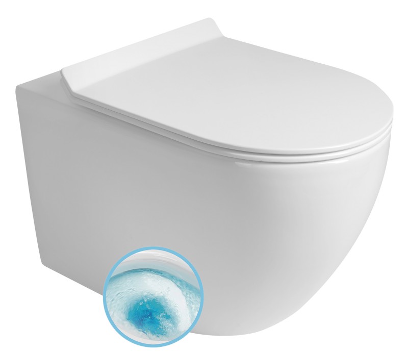 CARLO závěsná WC mísa, Vortex Rimless, 36x53cm, bílá PRX.101.851