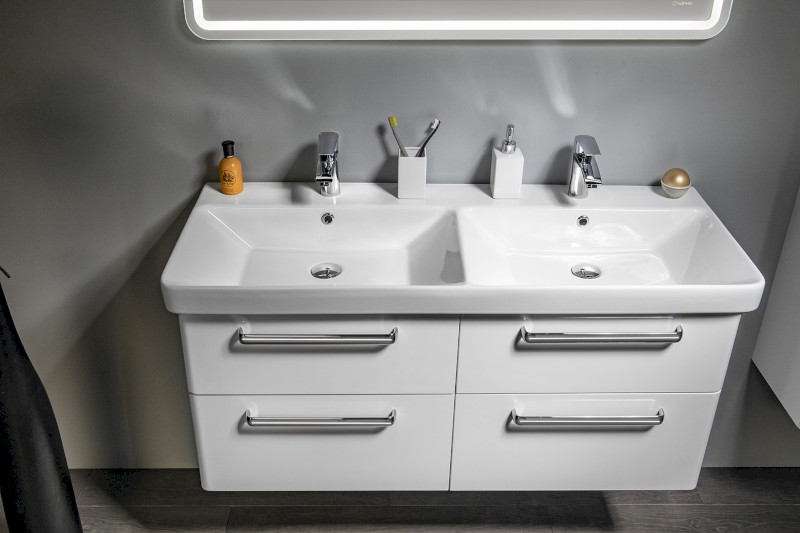 THEIA dvojumyvadlová skříňka 116x50x44,2cm, 4xzásuvka, bílá TH120-3030