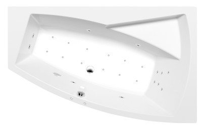 EVIA R hydromasážní vana, 170x100x47cm, Attraction Hydro-Air, chrom 22611.4010