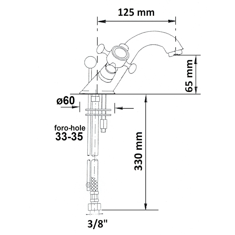 ANTEA stojánková umyvadlová baterie s výpustí, bronz 3176