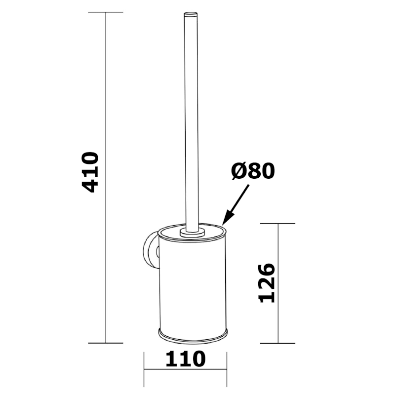 SAMBA WC štětka závěsná, černá SB304