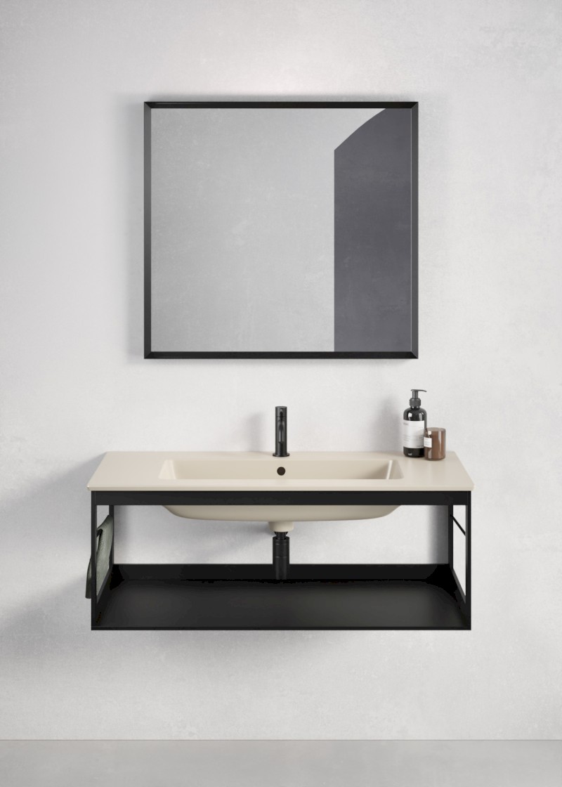 PURA konstrukce pod umyvadlo 82x46cm, černá mat MSP8228