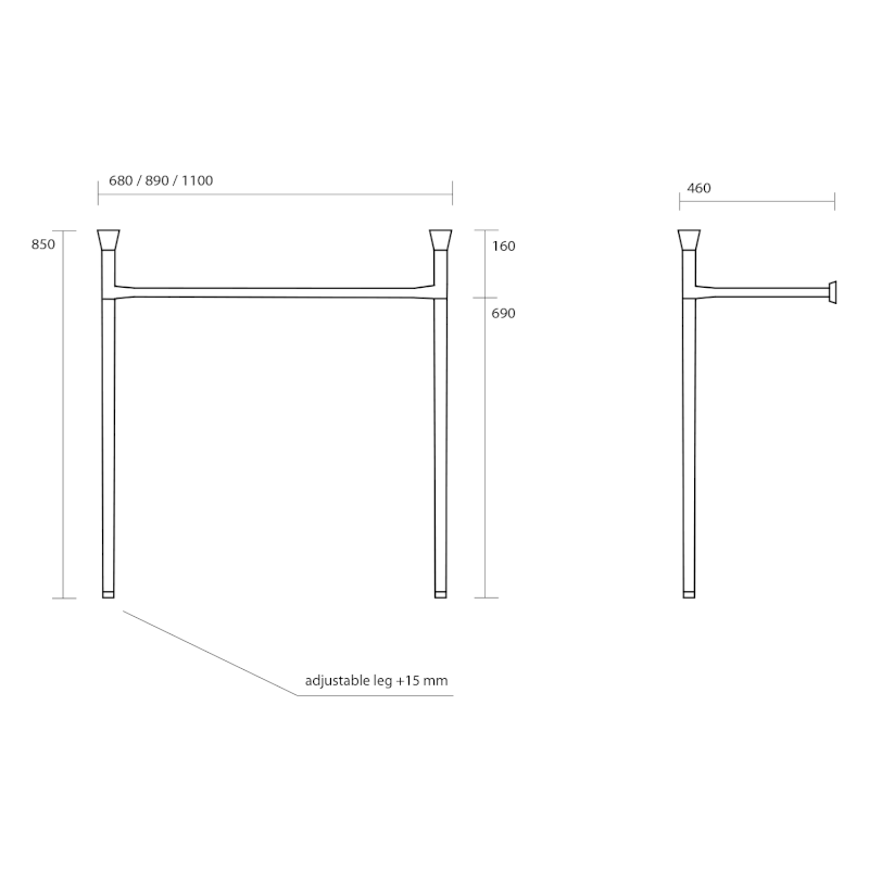 THE NEW YORKER konstrukce pro umyvadlo 80cm, chrom 927590