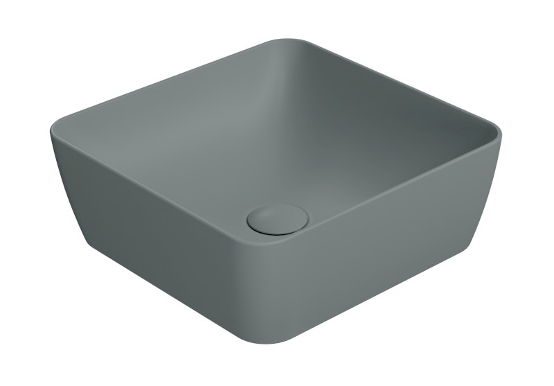 SAND/NUBES keramické umyvadlo na desku 38x38cm, agave mat 903804