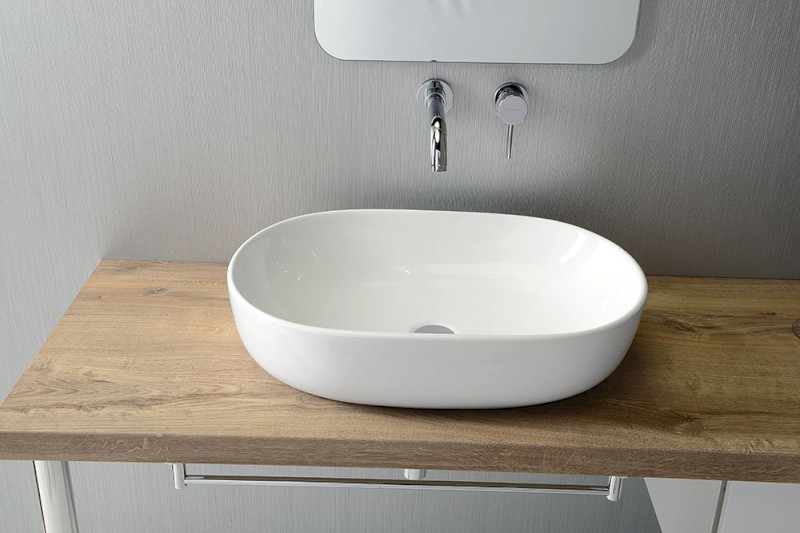 CALEO keramické umyvadlo na desku, 60x42cm, bílá CA590