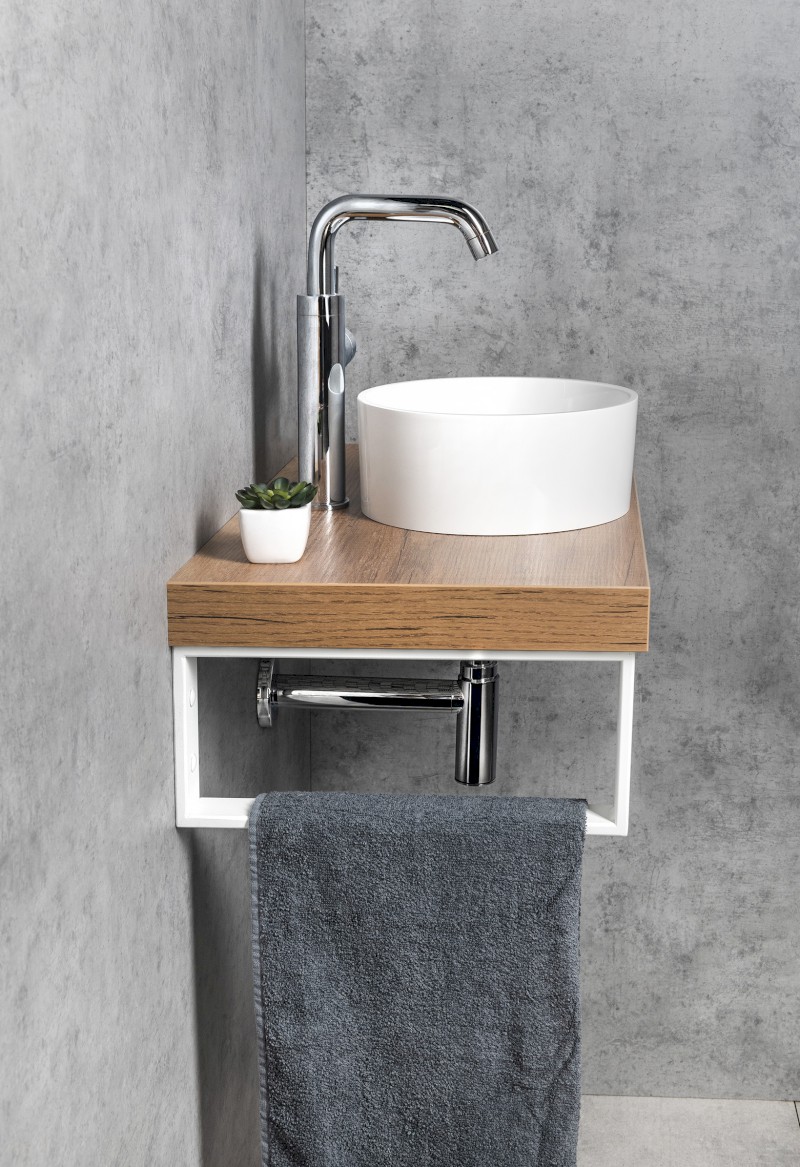 SANNA umývátko na desku, litý mramor, průměr 25cm, bílá SA250