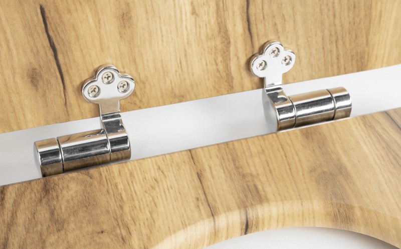 AQUALINE WC sedátko, D-tvar, Soft Close, dub 1705-20