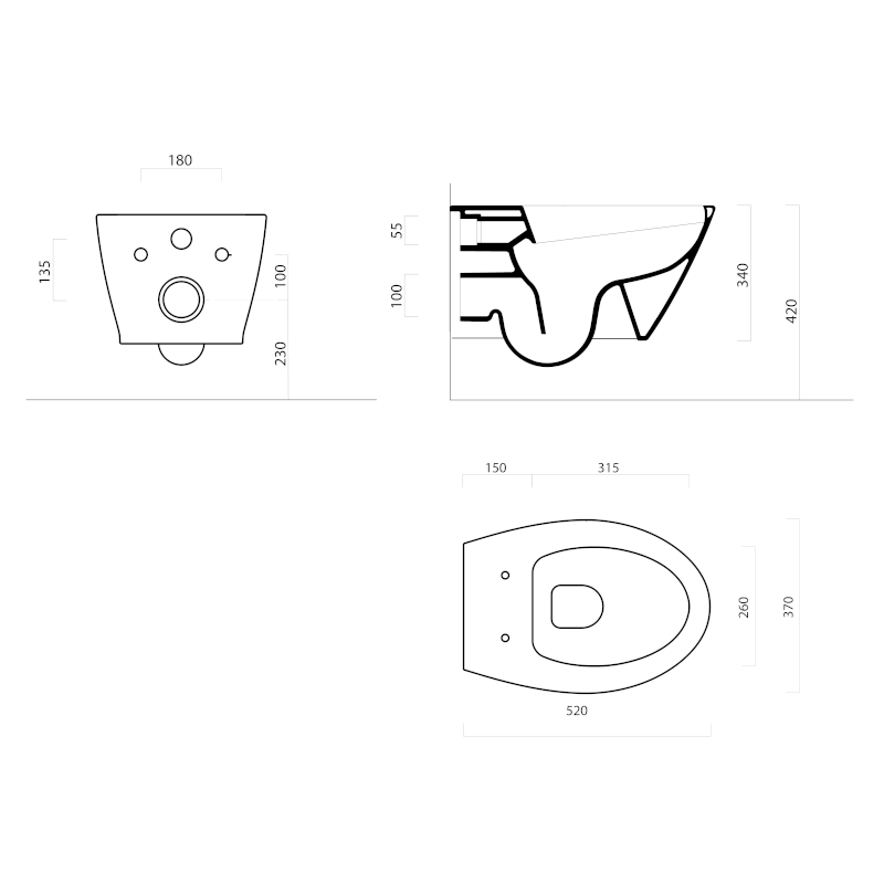 MODO závěsná WC mísa, Swirlflush, 37x52cm, černá dual-mat 981626