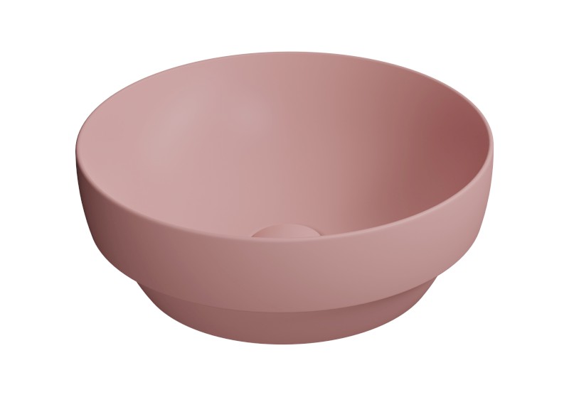 PURA keramické umyvadlo na desku, průměr 40cm, blush mat 884624