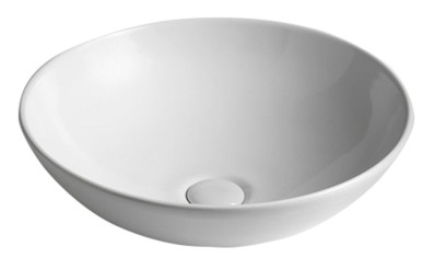 DIMP keramické umyvadlo na desku, Ø 46cm, bílá WH060