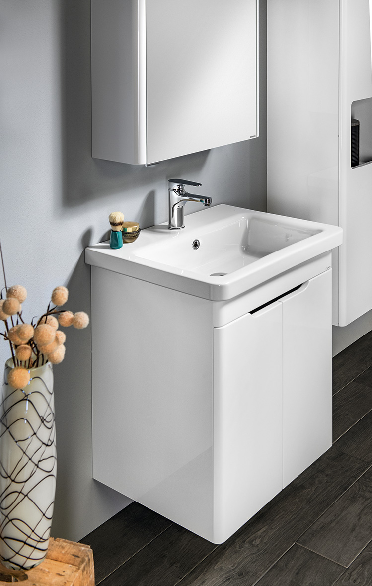 ELLA umyvadlová skříňka 56,5x65x43cm, 2x dvířka, bílá EL065-3030