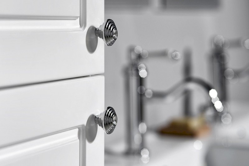 VIOLETA skříňka vysoká 35x140x30cm, levá, bílá pololesk VI160-3131