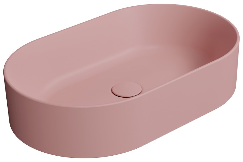 KUBE X keramické umyvadlo na desku, 60x37cm, oválné, blush mat 945824