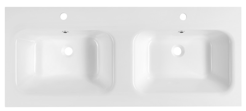 ARECA dvojumyvadlo, litý mramor, 121x51,5cm, bílá AC121