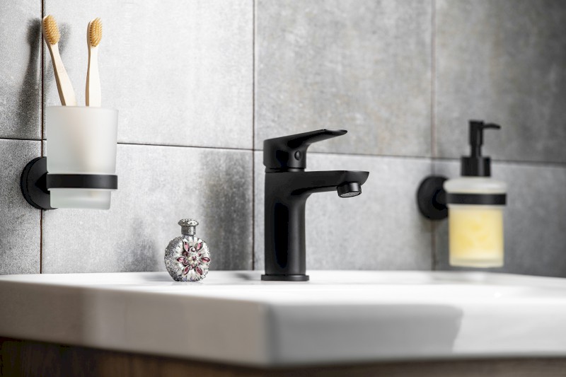 LOTTA stojánková umyvadlová baterie, černá mat LT602B