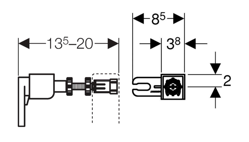 GEBERIT DUOFIX souprava pro ukotvení do stěny pro jednotlivou montáž 111.815.00.1