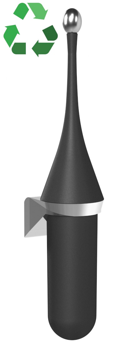 ECOLORED WC štětka závěsná, ABS, Soft Touch, černá mat A65801VB