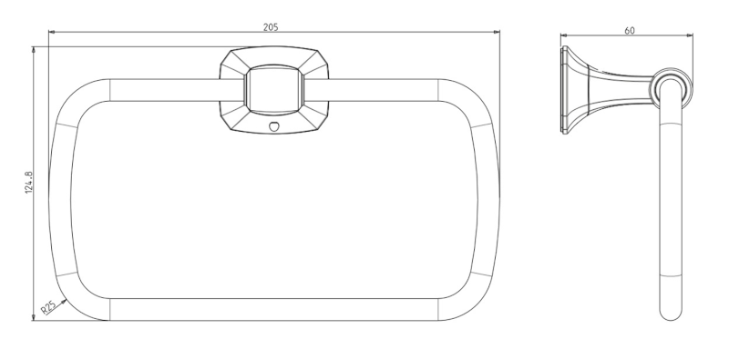 AIDA držák ručníků, chrom AI006