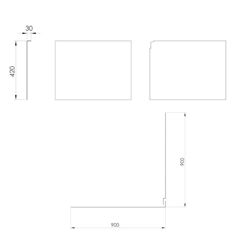 CARMEN panel rohový, 90x90x42cm, levý 30328