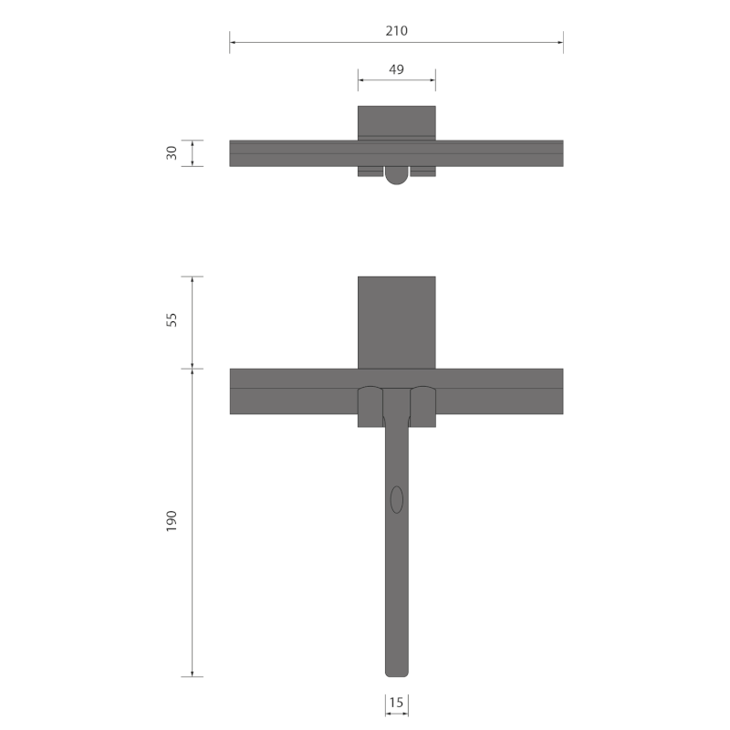 Stěrka do sprchy, včetně uchycení na zástěnu, šedá mat 72825.31