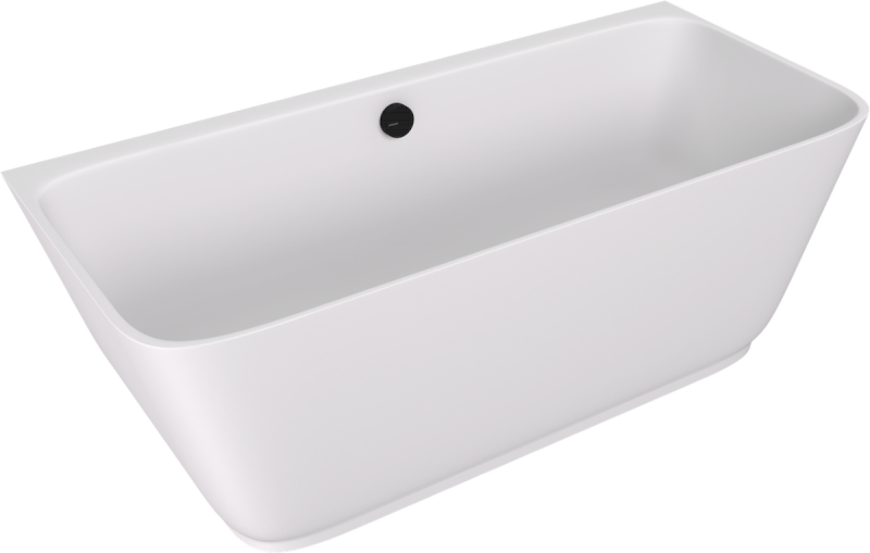 SKYLLA nástěnná stojící vana litý mramor 170x75x60cm, bílá mat 72430MAT