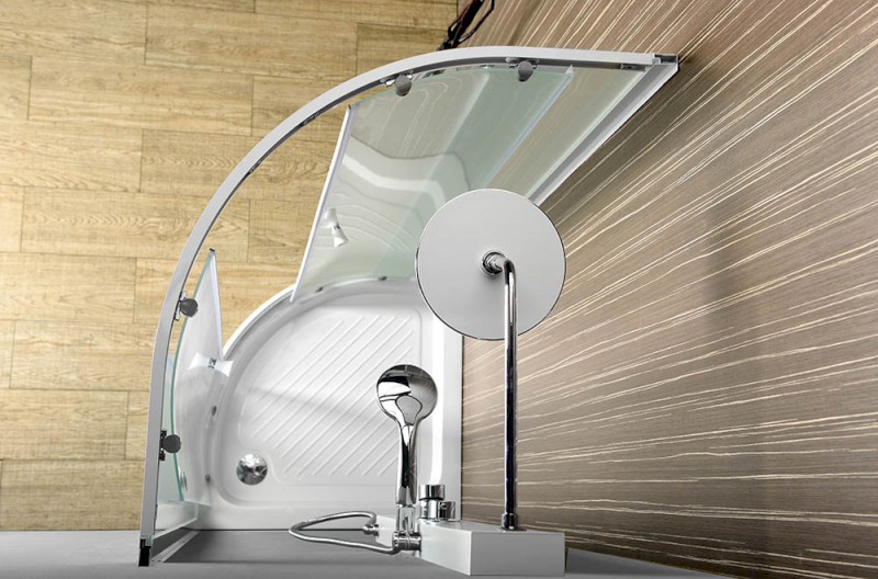 ARLEN čtvrtkruhová sprchová zástěna 900x900 mm, sklo BRICK BTR900