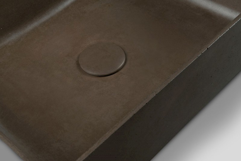 FORMIGO betonové umyvadlo na desku, 47,5x36,5cm, tmavě hnědá mat FG115