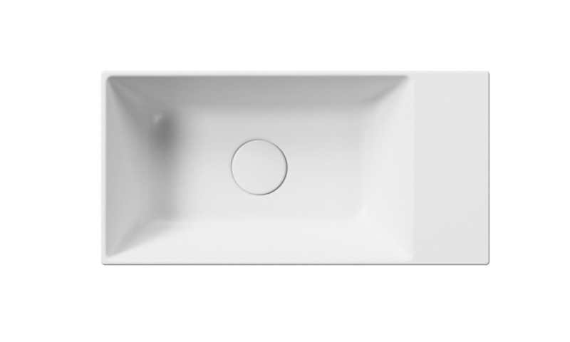 KUBE X keramické umývátko 50x25cm, broušená spodní hrana, bez otvoru, pravé/levé, bílá mat 94869009