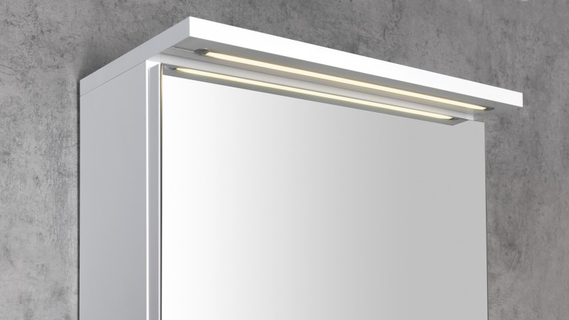 KAWA STRIP galerka s LED osvětlením 50x70x22cm, bílá WGL50S