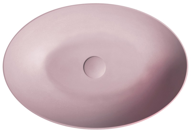 FORMIGO betonové umyvadlo na desku, 60x40cm, růžová mat FG221
