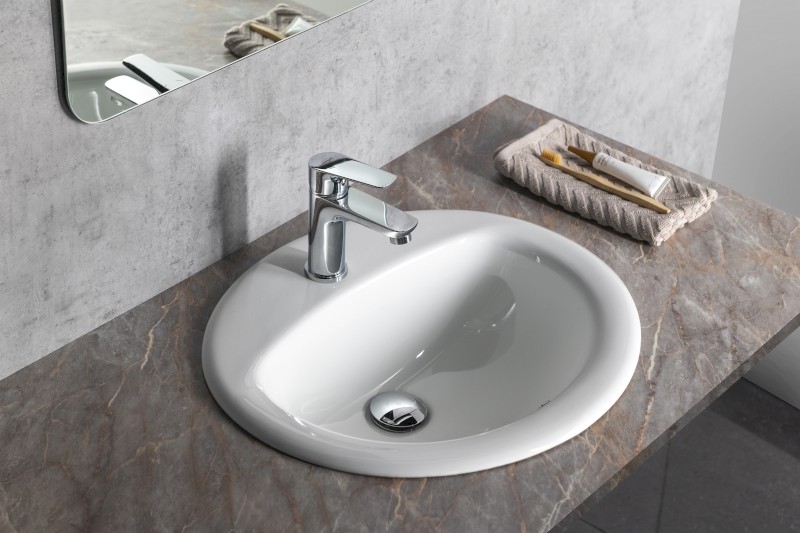 Keramické umyvadlo, zápustné, 52x45cm, bílá 55227