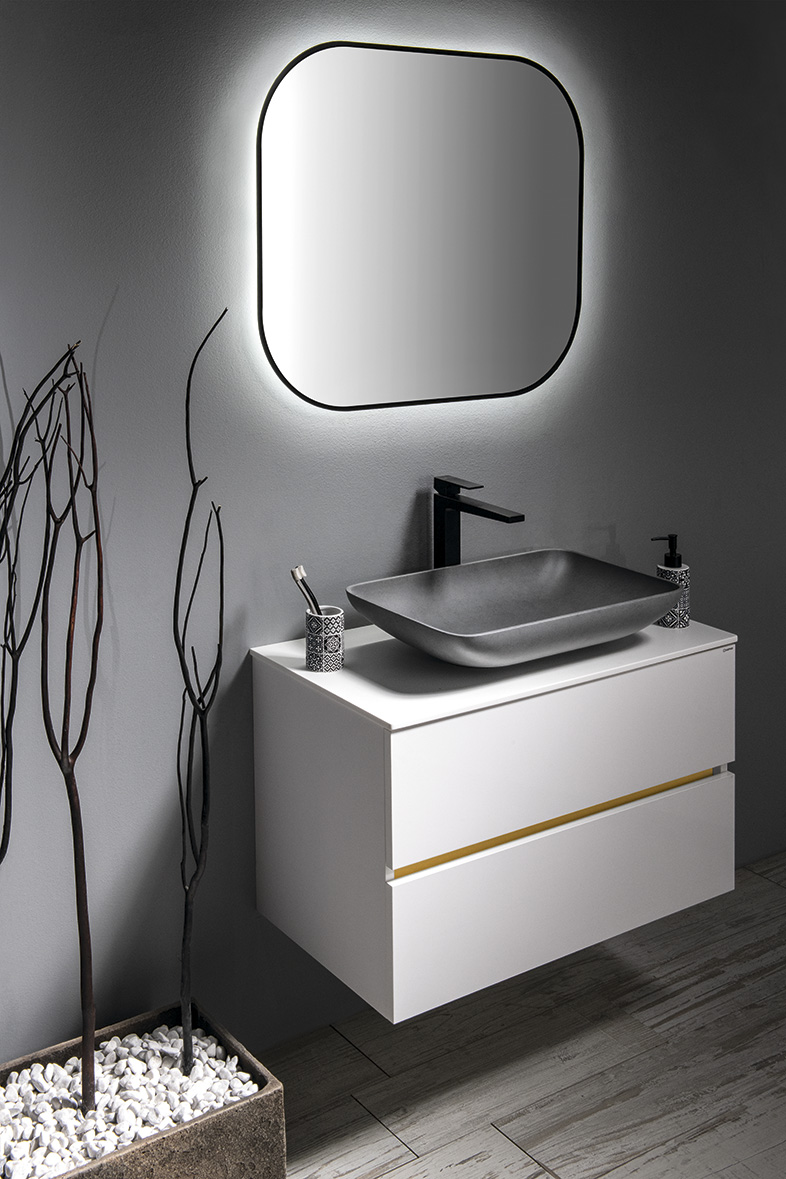 ODETTA umyvadlová skříňka 82x50x43,5cm, bílá lesk DT085-3030