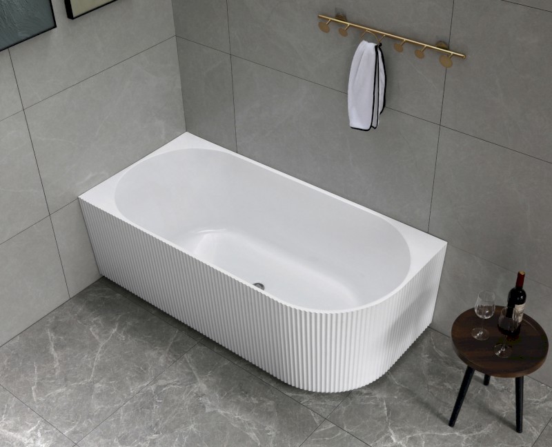 TIBERA STRIP L rohová stojící vana, 150x75cm, bílá E1047G