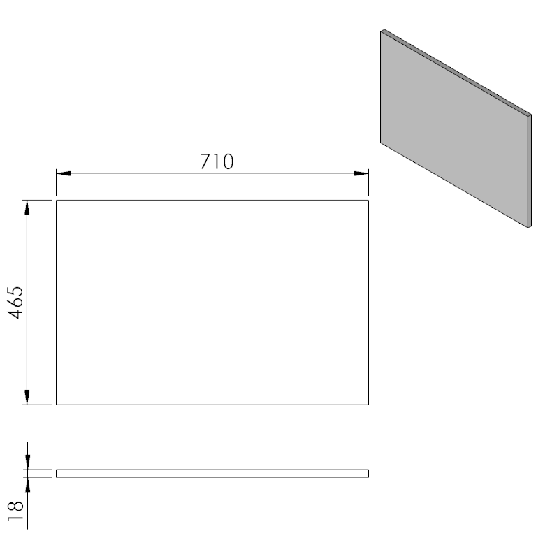 Deska DTDL 71x1,8x46,5cm, dub cuneo CR071-2525