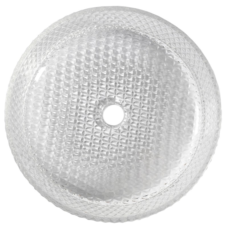 MARAGUA skleněné gravírované umyvadlo na desku Ø 39,5cm, čirá TY214CL