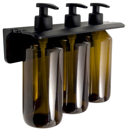 GROUPER trojitý dávkovač tekutého mýdla na zavěšení, 3x500ml, hnědá 2160