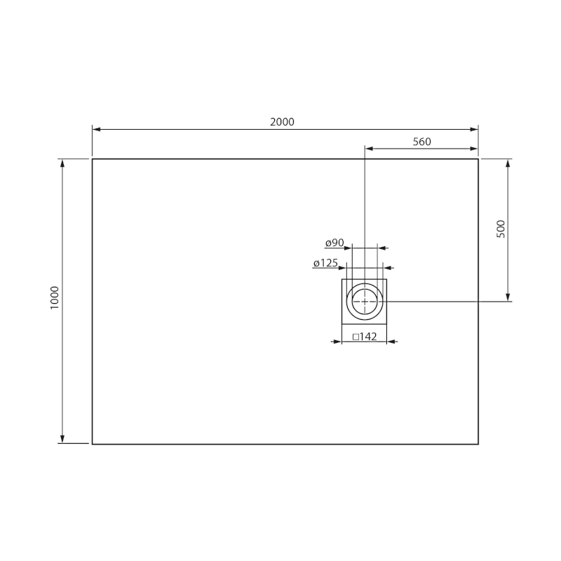 MITIA sprchová vanička z litého mramoru, obdélník 200x100cm, černá PMC200100