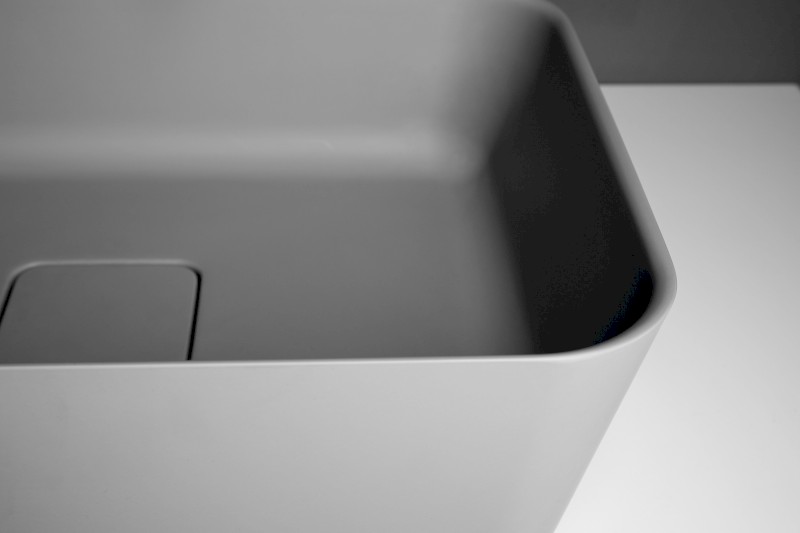 BANERA SQUARE umyvadlo na desku, litý mramor, 50x36cm, šedá mat 14596.31