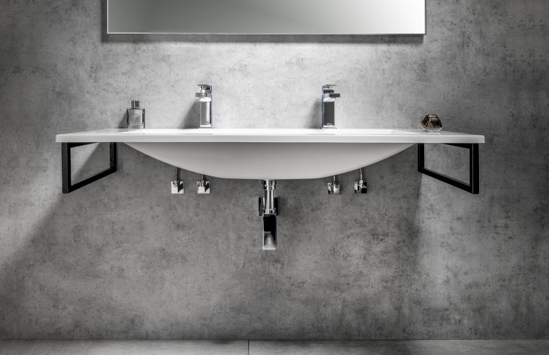 YUKON dvojumyvadlo, litý mramor, 120x45cm, bílá YU122