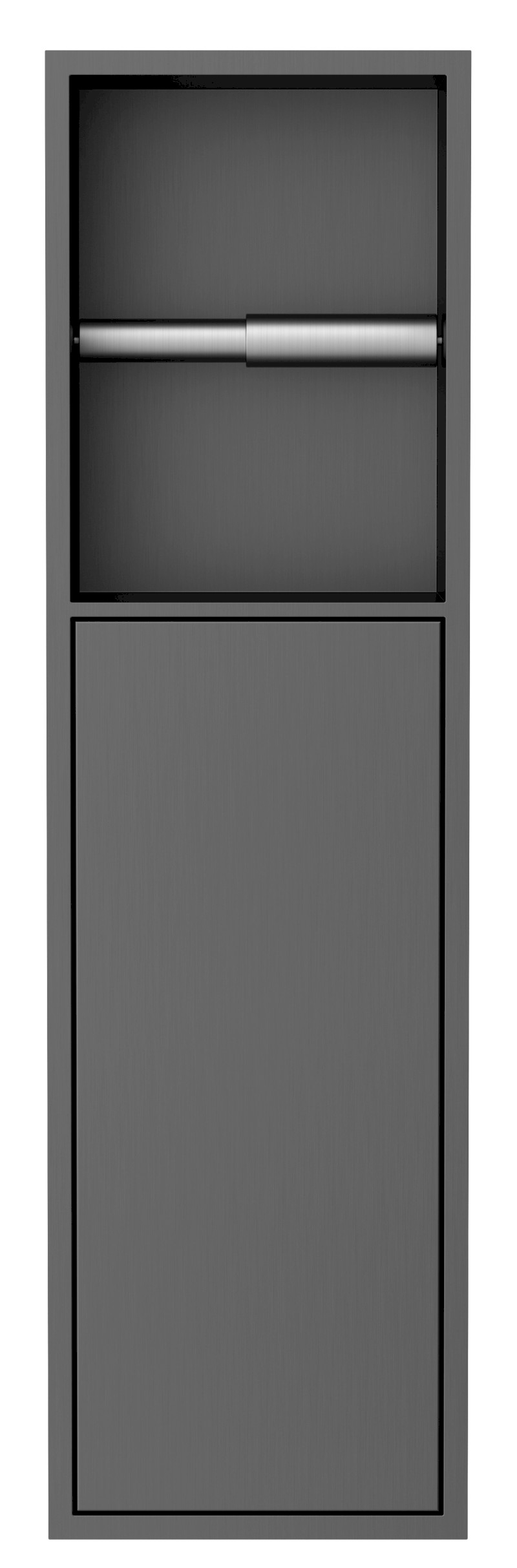 DENBO zapuštěný držák toaletního papíru do obkladu, 600x170 mm, nerez, gun metal 1301-60B