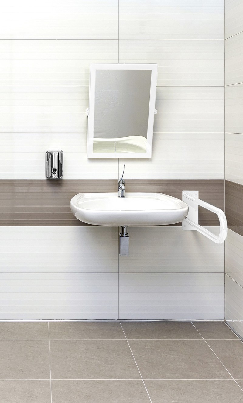 HANDICAP opěrné pevné madlo tvar U 813mm, bílá XH540W