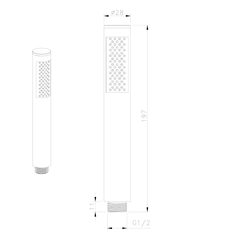 Ruční sprcha, 185mm, zlato mat DO219