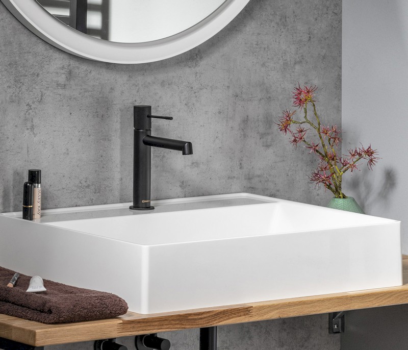 SOLARIS stojánková umyvadlová baterie, černá mat WD002B