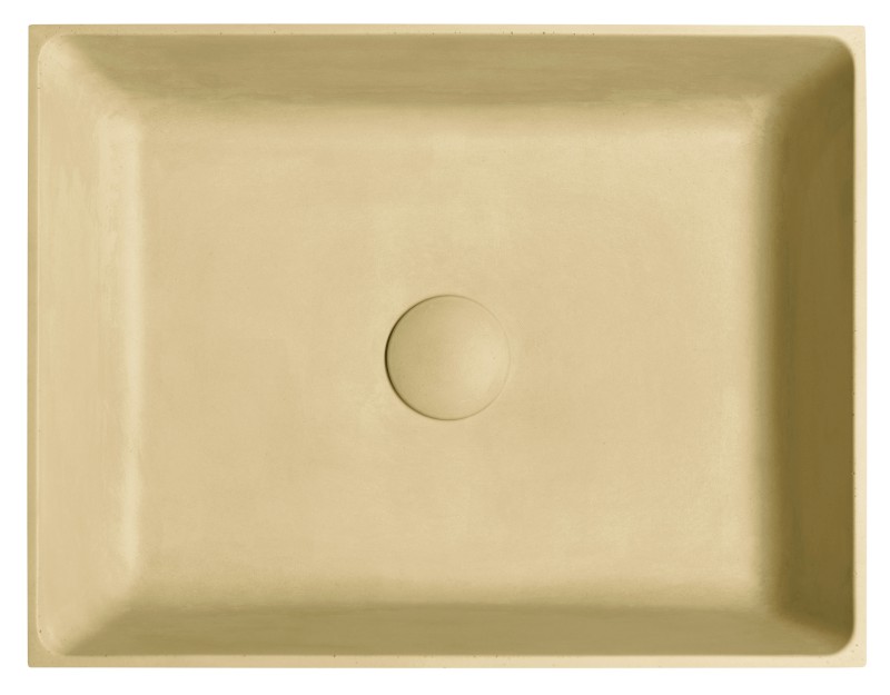FORMIGO betonové umyvadlo na desku, 47,5x36,5cm, žlutá mat FG122