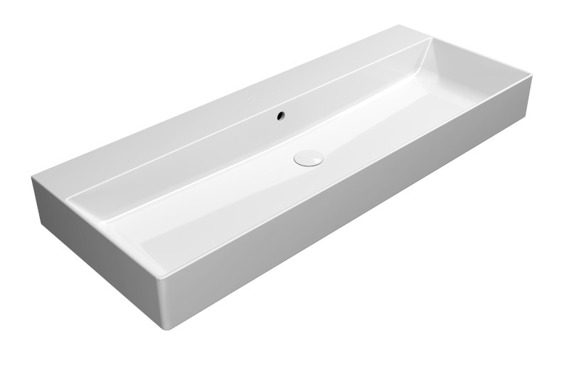 KUBE X keramické umyvadlo 120x47cm, bez otvoru, bílá ExtraGlaze 9424011